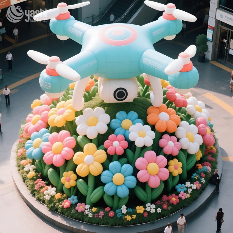 Надувные красочные шары-цветы для украшения торгового центра на открытом воздухе