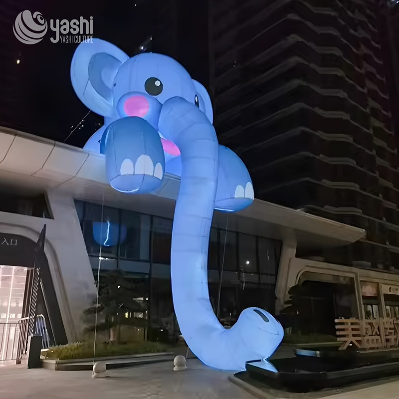 Giant Inflatable Cartoon Elephant Balloon for Outdoor Shopping Mall Decoration
