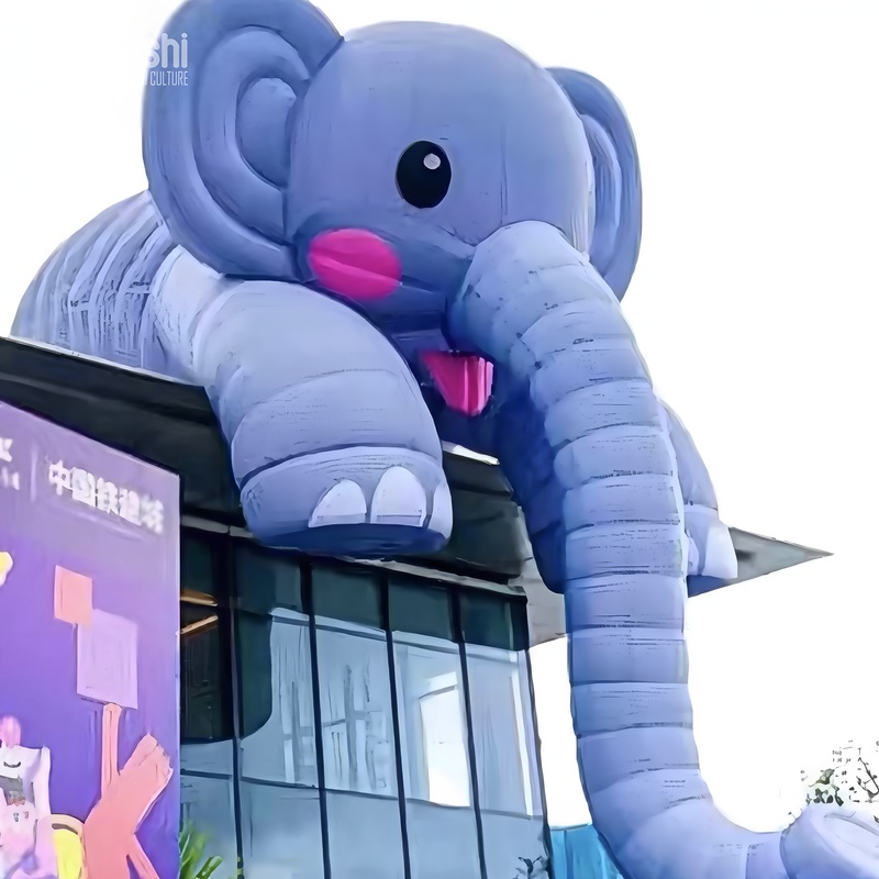 Giant Inflatable Cartoon Elephant Balloon for Outdoor Shopping Mall Decoration