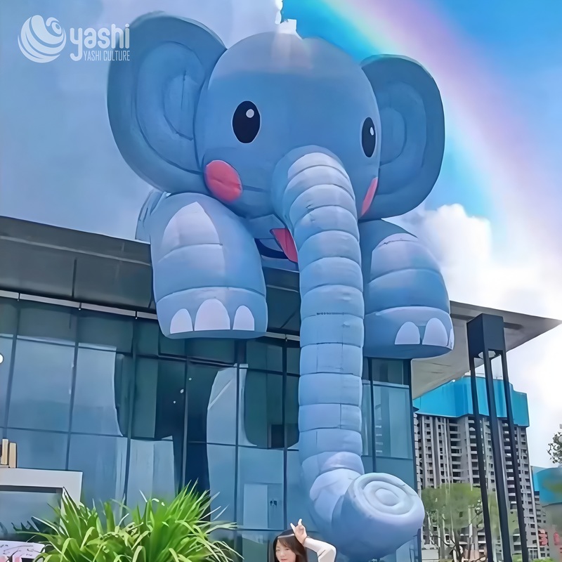 Giant Inflatable Cartoon Elephant Balloon for Outdoor Shopping Mall Decoration