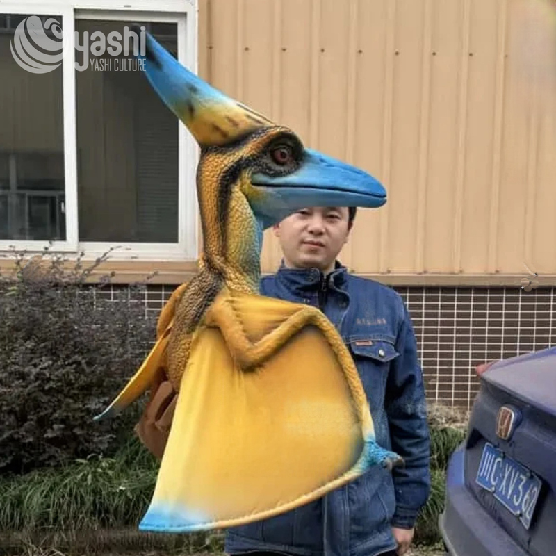 Steel Frame Realistic Dinosaur Baby Puppet Rust Proof For Park Shows