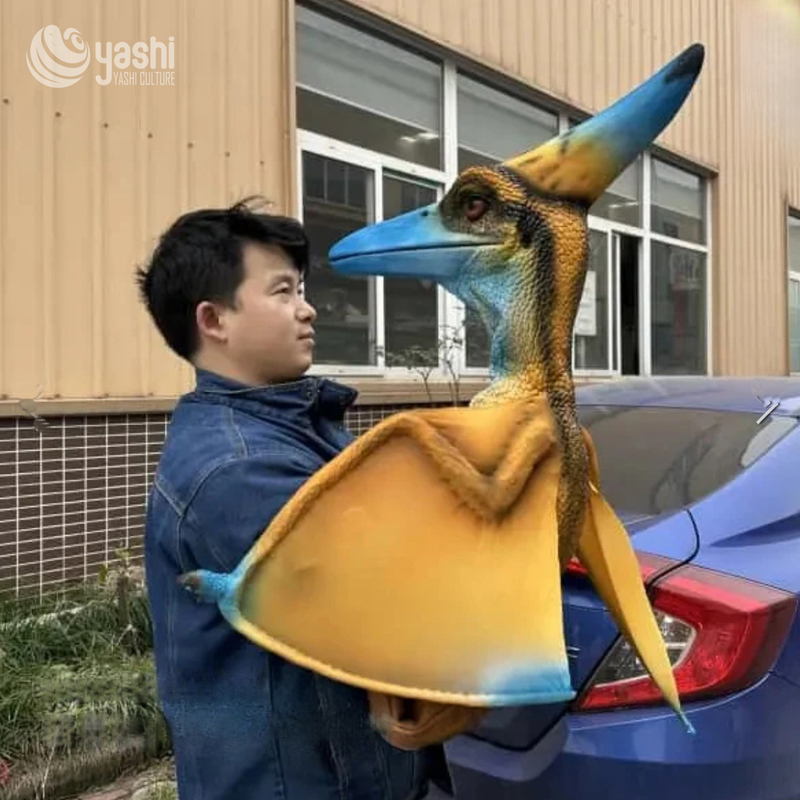 Steel Frame Realistic Dinosaur Baby Puppet Rust Proof For Park Shows