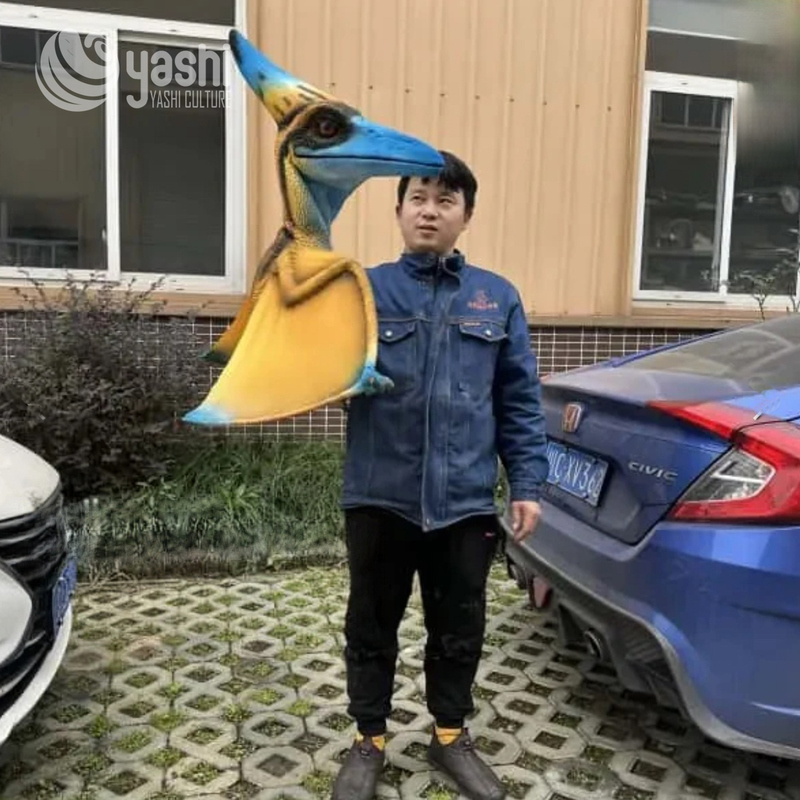 Steel Frame Realistic Dinosaur Baby Puppet Rust Proof For Park Shows