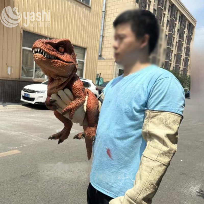 Steel Frame Realistic Dinosaur Baby Puppet Rust Proof For Park Shows