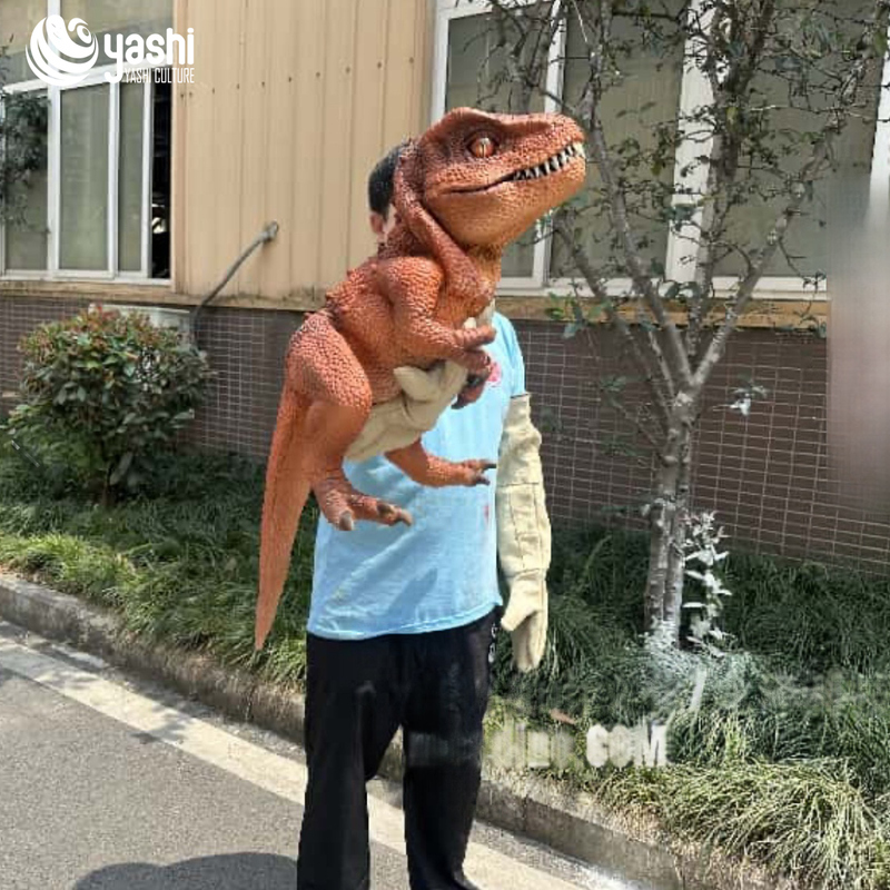 Steel Frame Realistic Dinosaur Baby Puppet Rust Proof For Park Shows