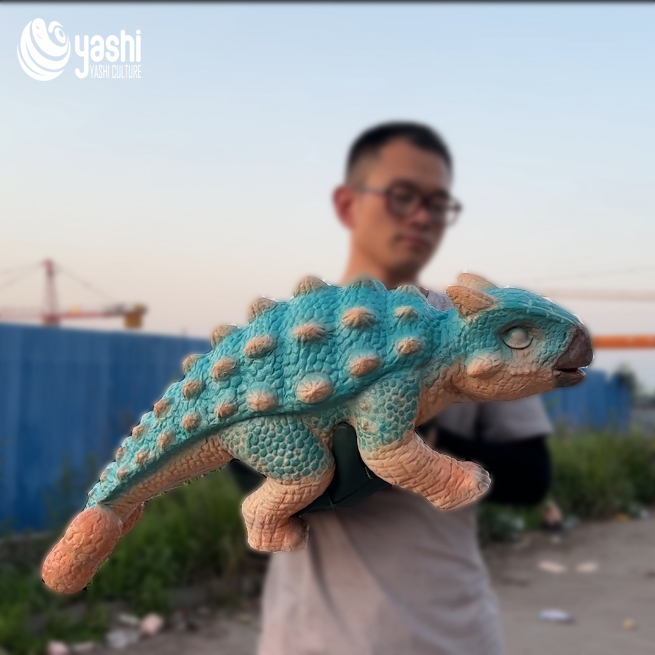 Realistic Silicone Baby Dinosaur Hand Puppet For Party Parent Child Interaction