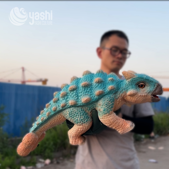 Realistic Silicone Baby Dinosaur Hand Puppet For Party Parent Child Interaction