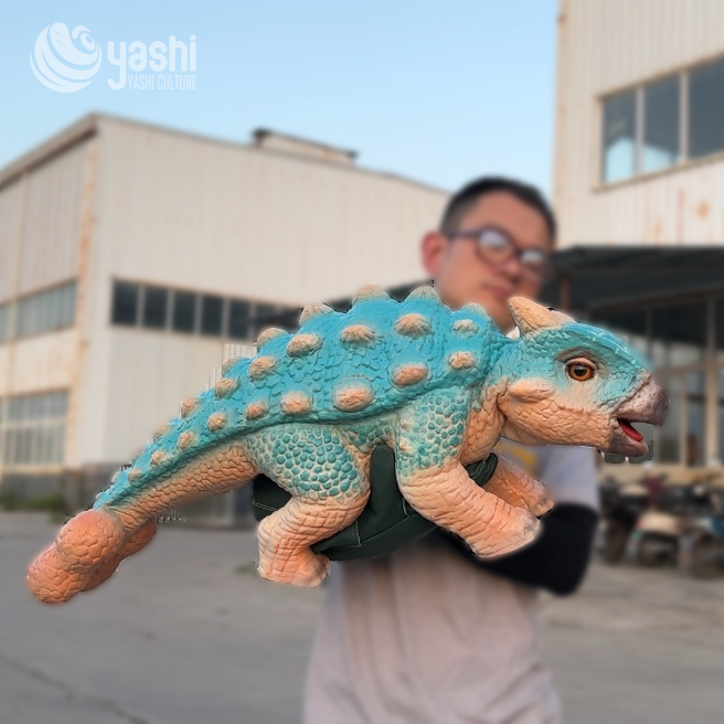 Realistic Silicone Baby Dinosaur Hand Puppet For Party Parent Child Interaction