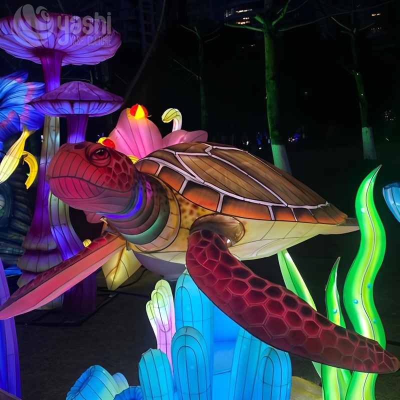 Китайские традиционные праздники Животные фонари Морская черепаха Фонарь для украшений зоопарка