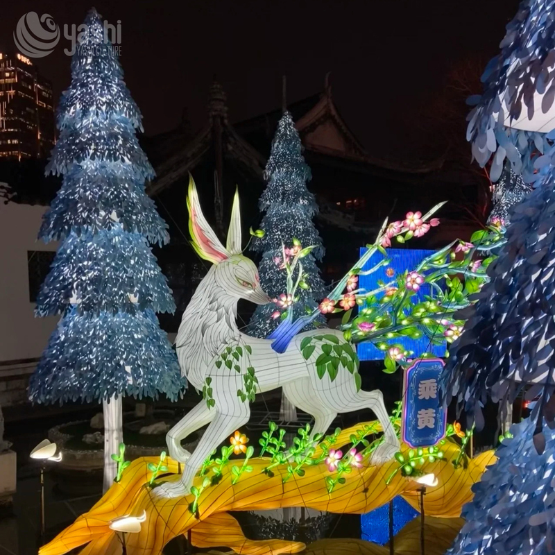 Outdoor Handmade LED Deer Sculpture Festival Lantern for Christmas Holiday Decor