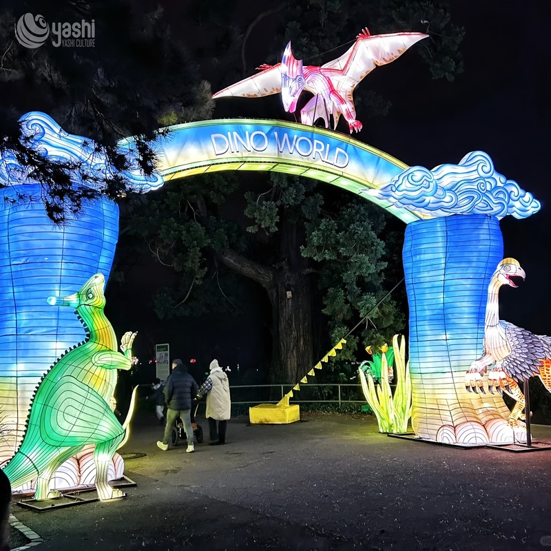 Custom Water Dinosaur Undersea Theme Zigong Lantern Set, Giant Plesiosaur Ocean Coral LED Light Sculpture, Waterproof Floating Outdoor Festival Light Installation
