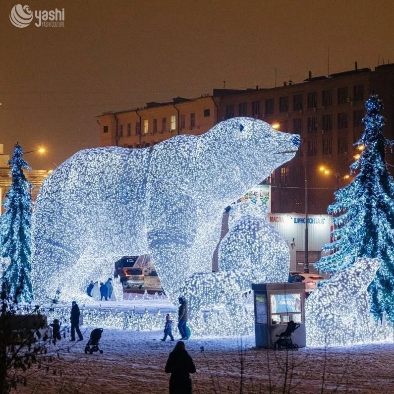 Giant LED Wire Frame Reindeer Light Sculpture, Waterproof Outdoor Christmas Lighted Deer With Baubles For Mall Park Holiday Decoration