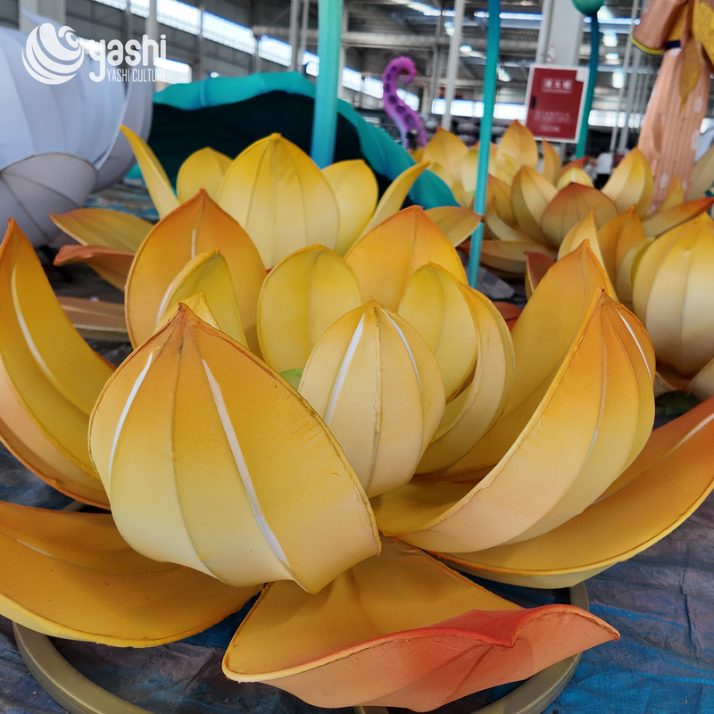 Outdoor Decorative Artificial Lotus Lantern for Festivals Light Displays