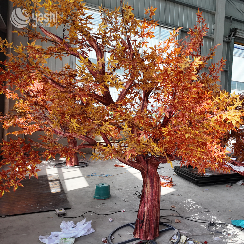 Custom Artificial Autumn Maple Tree, Large Simulation Fall Maple Tree Decor for Park, Mall & Harvest Festival Display