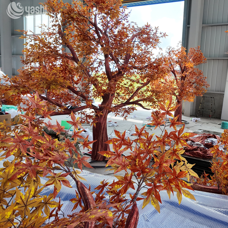 Custom Artificial Autumn Maple Tree, Large Simulation Fall Maple Tree Decor for Park, Mall & Harvest Festival Display