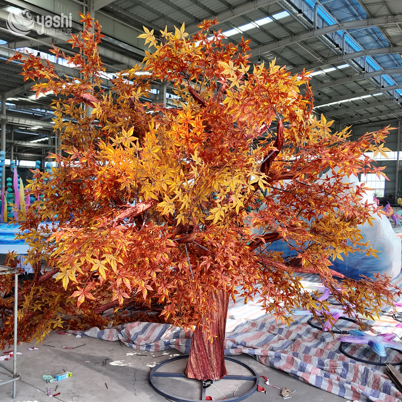 Custom Artificial Autumn Maple Tree, Large Simulation Fall Maple Tree Decor for Park, Mall & Harvest Festival Display