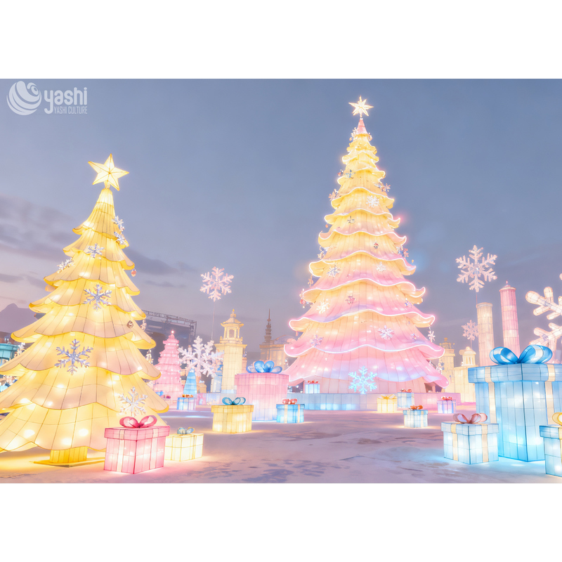 Large Outdoor Christmas Tree Lanterns - Lighting Fixtures for Christmas and New Year Decorations