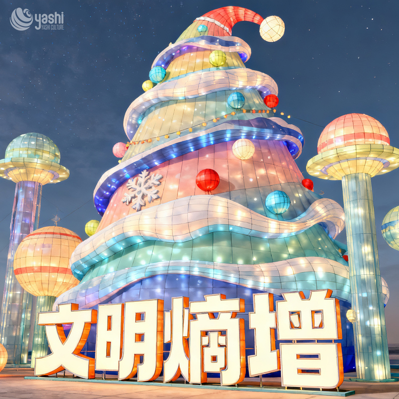 Lampada a LED per scultura di albero di Natale di grandi dimensioni di alta qualità per decorazioni esterne