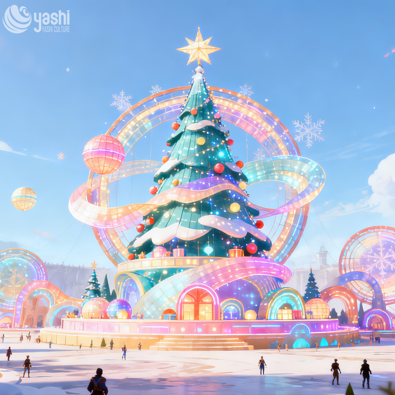 Christmas Tree Archway LED Lighting for Outdoor Decorations and Large Amusement Parks