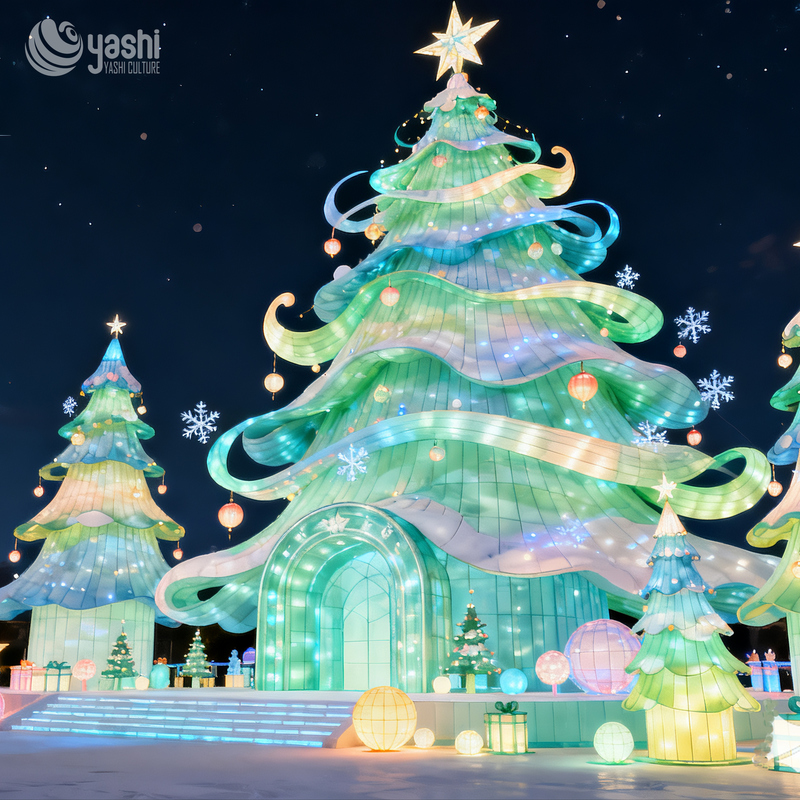 Walk-through Giant Wire Frame Christmas Tree Light Sculpture, Outdoor LED Light Tunnel Tree for Plaza & Amusement Park Christmas Event
