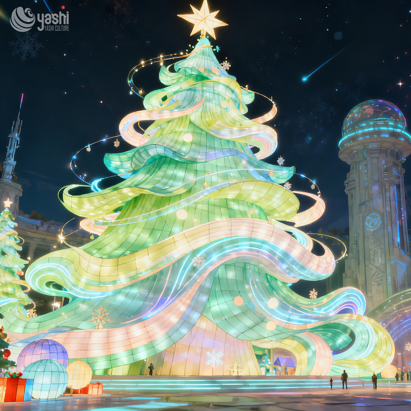 Walk-through Giant Wire Frame Christmas Tree Light Sculpture, Outdoor LED Light Tunnel Tree for Plaza & Amusement Park Christmas Event