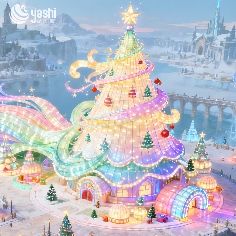 Lanterne decorative per alberi di Natale cinesi all'aperto di grandi dimensioni - dimensioni personalizzabili