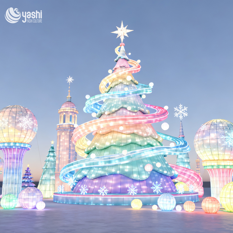 Декоративные светодиодные наружные светильники в форме рождественской елки для декорации парков развлечений