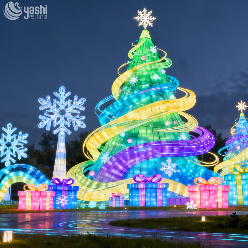 Декоративные светодиодные наружные светильники в форме рождественской елки для декорации парков развлечений