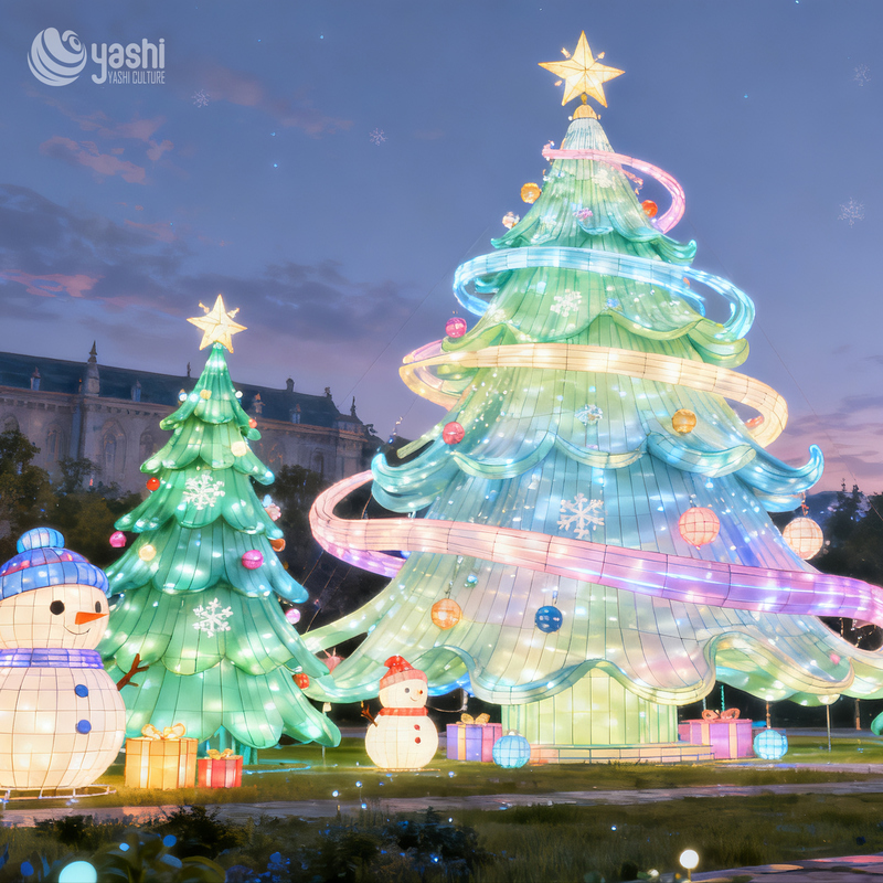 Custom Walk-through Giant Magic Hat Light Sculpture, Outdoor Waterproof LED Wizard Hat Lantern for Christmas Theme Light Show