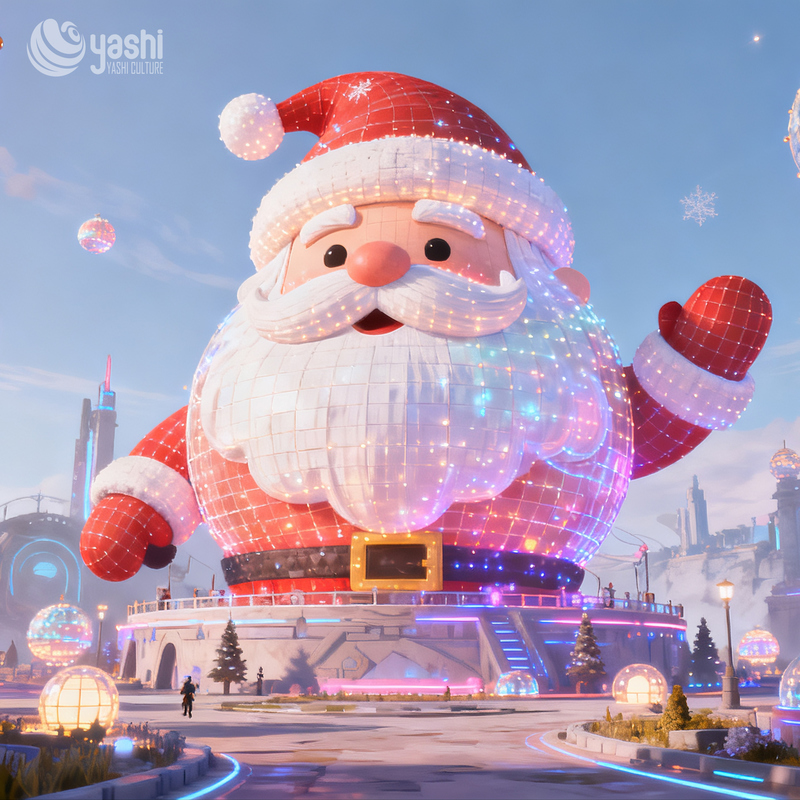 Giant Wire Frame Santa Claus Light Sculpture, Waterproof LED Santa Light Decoration for Outdoor Christmas Light Festival, Plaza and Shopping Mall