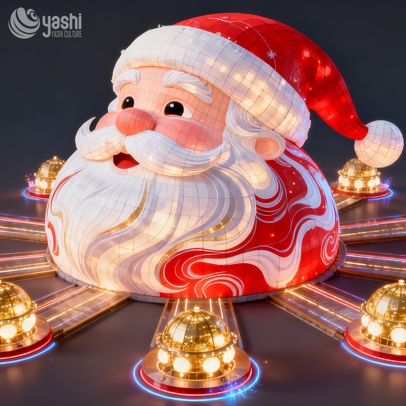 Giant Wire Frame Santa Claus Light Sculpture, Waterproof LED Santa Light Decoration for Outdoor Christmas Light Festival, Plaza and Shopping Mall
