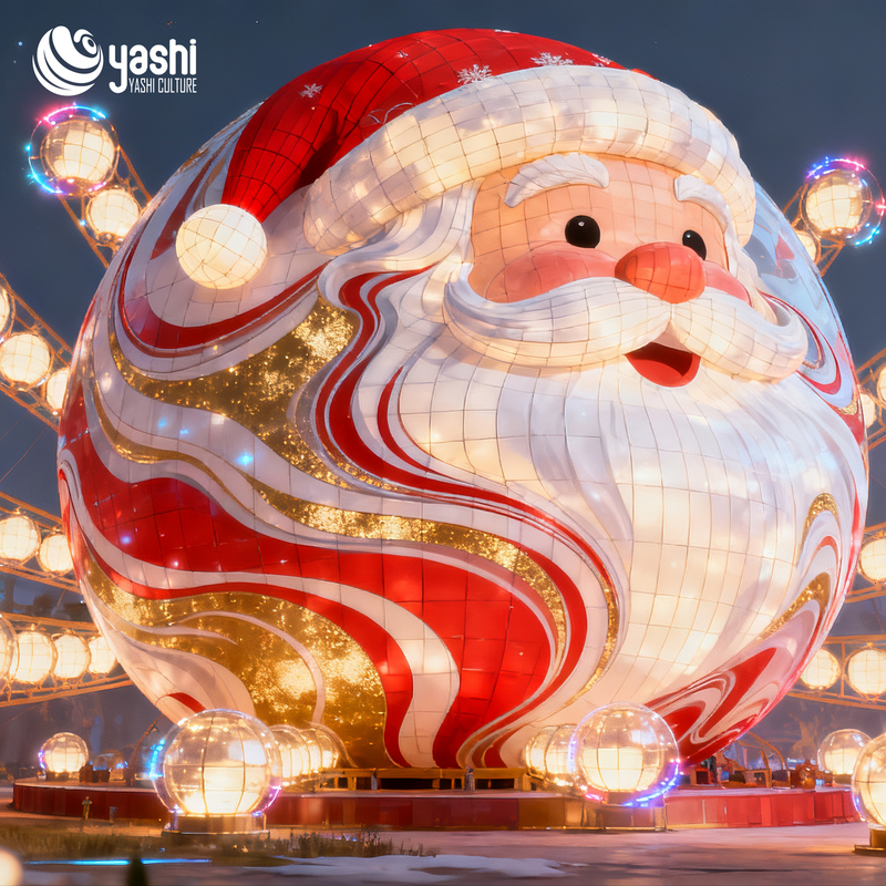 Giant Wire Frame Santa Claus Light Sculpture, Waterproof LED Santa Light Decoration for Outdoor Christmas Light Festival, Plaza and Shopping Mall