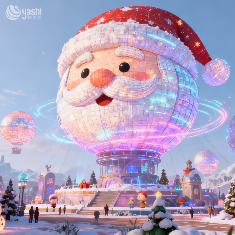 High-Quality Handcrafted Santa Claus Decorative Lanterns for Outdoor Decoration and Steamed Egg Theme Park Decoration