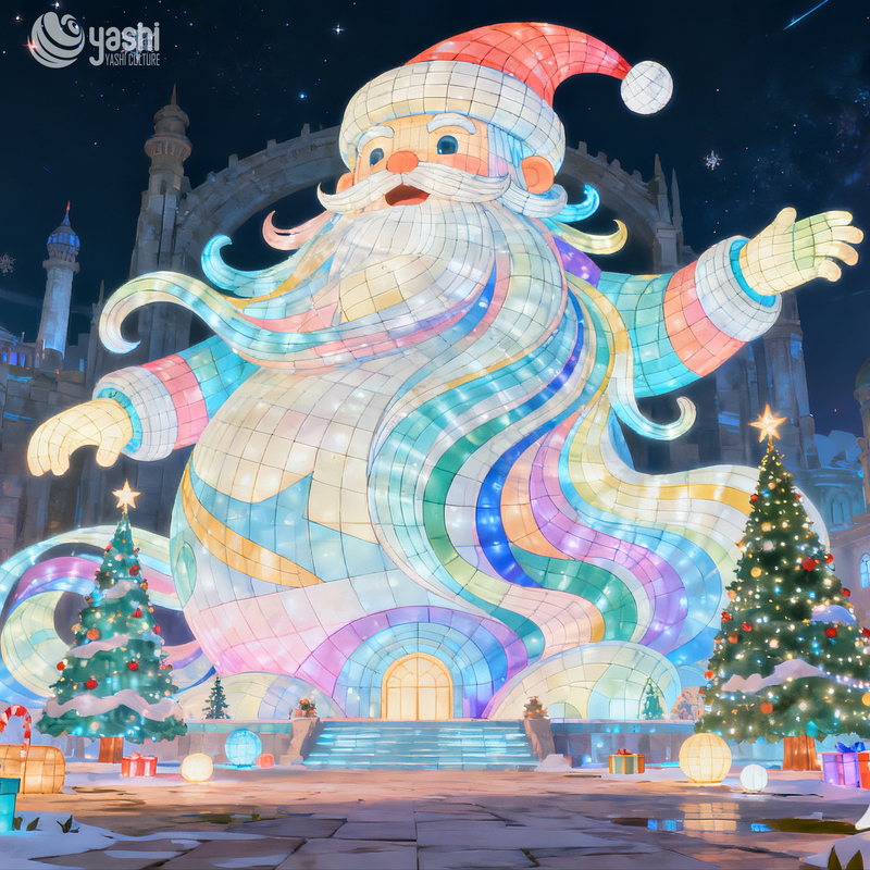 Santa Claus Decorative Lantern - Passage Door-Shaped Sculpture Outdoor LED Lighting Fixture