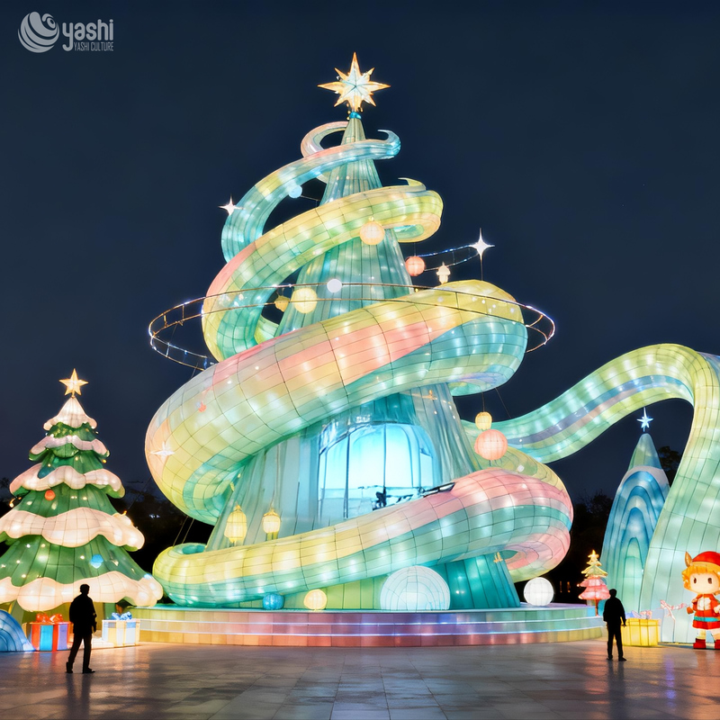 Большие искусственные рождественские фонарики для украшения деревьев - можно настроить по размеру и цвету