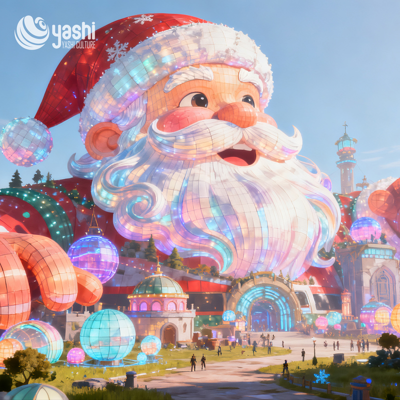 Custom Giant Santa Claus Silk Lantern with Snowman Decor, Outdoor LED Light Sculpture for Christmas Light Festival