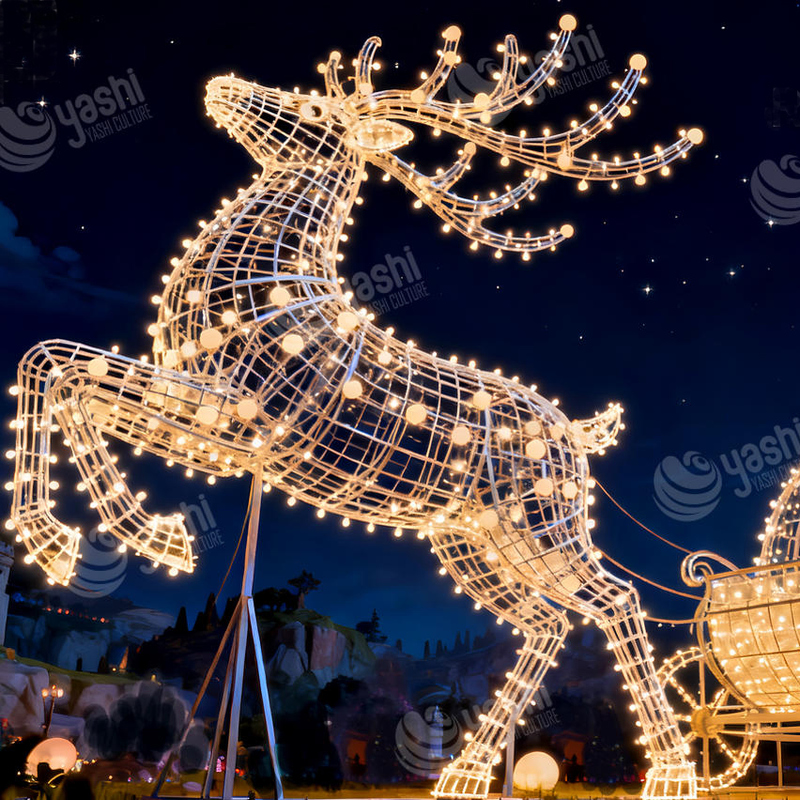 3D Christmas Tree LED Illuminated Decorative Lanterns for Outdoor Christmas Decorations and Shopping Mall Ornaments