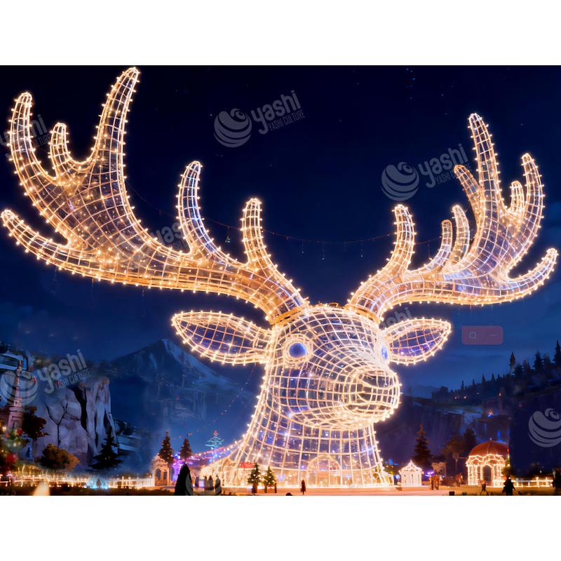 3D Christmas Tree LED Illuminated Decorative Lanterns for Outdoor Christmas Decorations and Shopping Mall Ornaments