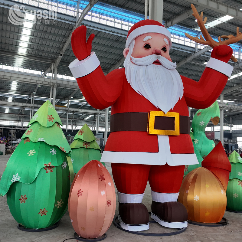 Ручно сделанные шелковые фонари Санта Клауса, с настраиваемыми размерами и цветами.