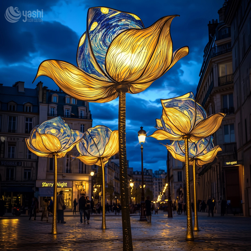 Simulated artificial flower lanterns, used for large shopping mall decoration and outdoor decoration
