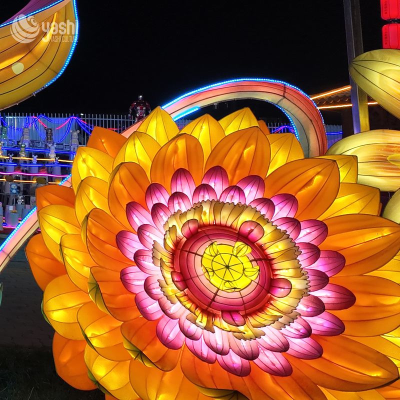 Linterna Gigante Personalizada de Flor de Loto, Escultura de Luz Floral LED Grande en Flor para Decoración de Festivales al Aire Libre