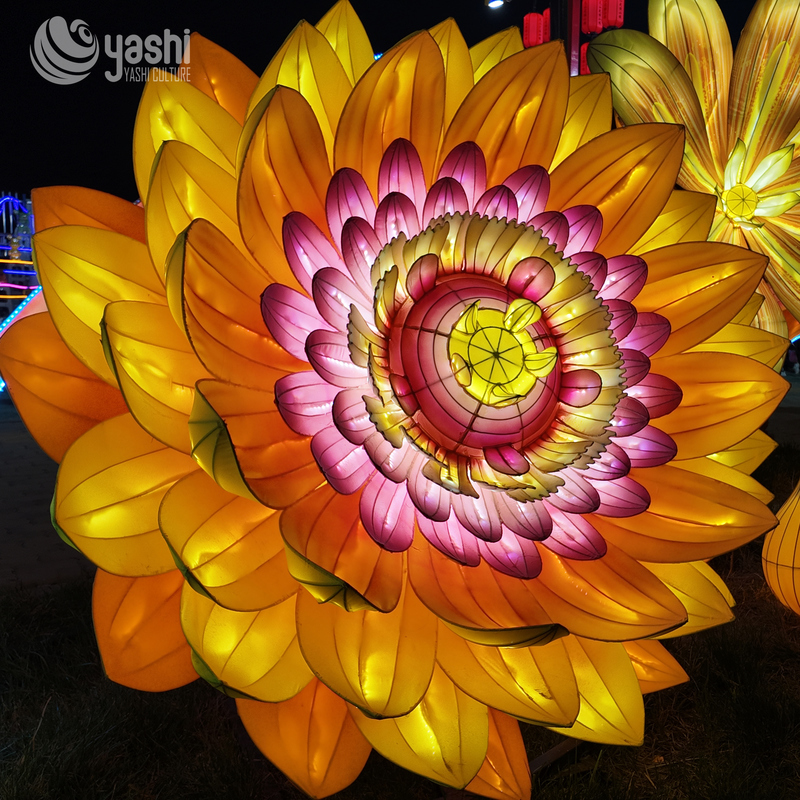 Linterna Gigante Personalizada de Flor de Loto, Escultura de Luz Floral LED Grande en Flor para Decoración de Festivales al Aire Libre