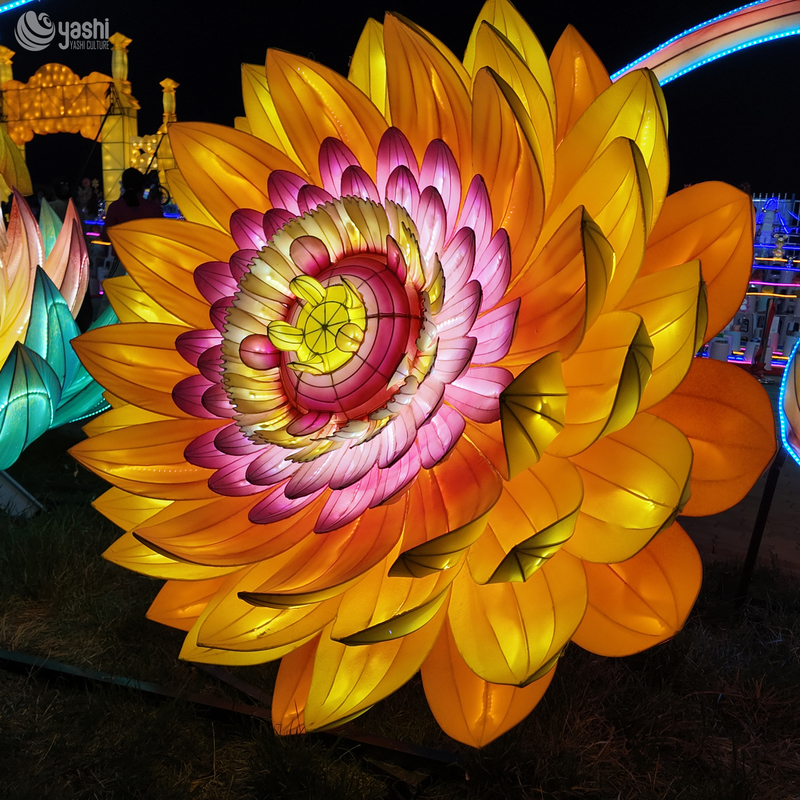 Linterna Gigante Personalizada de Flor de Loto, Escultura de Luz Floral LED Grande en Flor para Decoración de Festivales al Aire Libre
