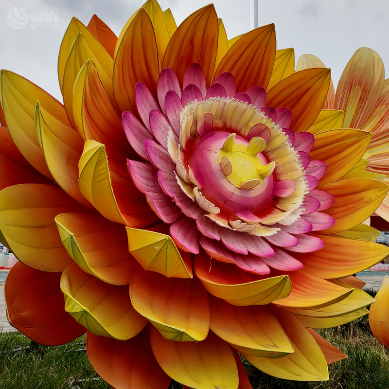 Linterna Gigante Personalizada de Flor de Loto, Escultura de Luz Floral LED Grande en Flor para Decoración de Festivales al Aire Libre
