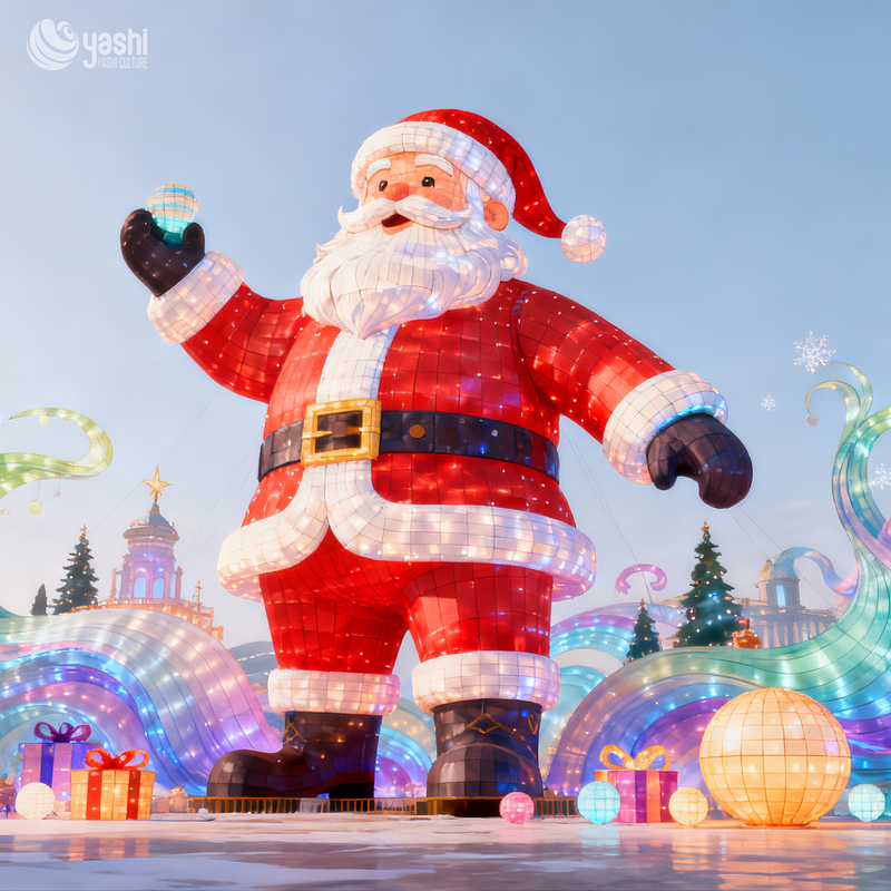 Colorful Santa Claus Outdoor Decorative Lanterns for Sale, with customizable colors and sizes.