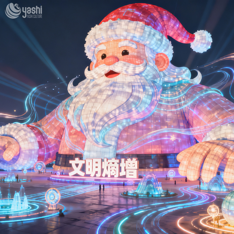 Giant Santa Claus Festival Lantern, Waterproof LED Silk Santa Light Sculpture, Outdoor Christmas Light Decoration for Light Festival, Park & Shopping Mall
