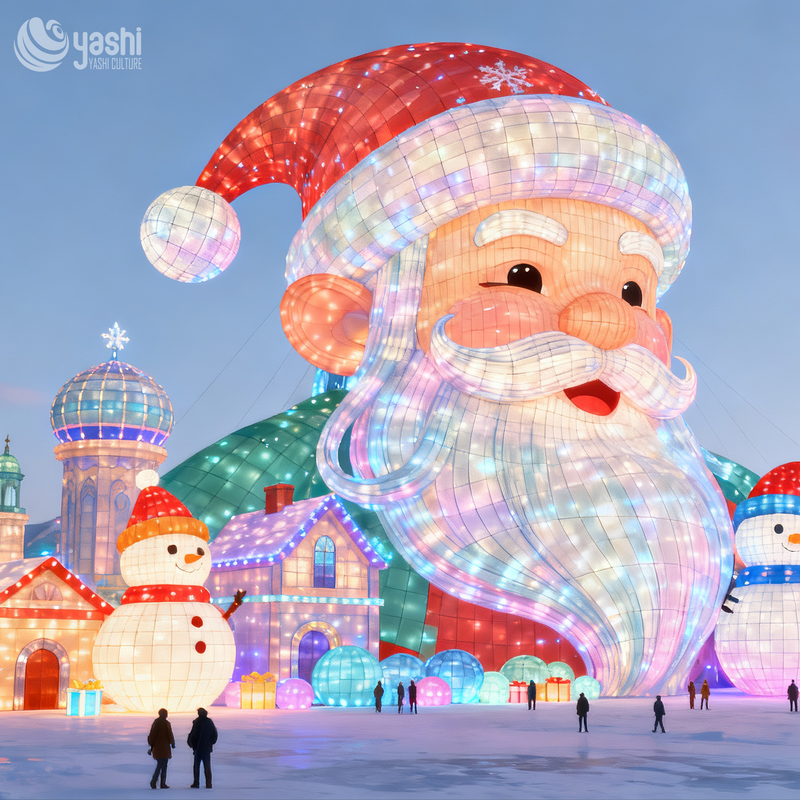 Colorful Santa Claus Outdoor Decorative Lanterns for Sale, with customizable colors and sizes.