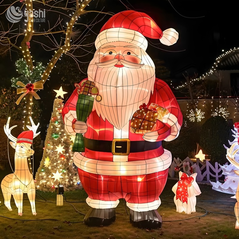 Custom Christmas LED Light Sculpture Set, Giant Christmas Tree, Snowman, Reindeer & Bell, Indoor Mall Waterproof Holiday Light Decorations