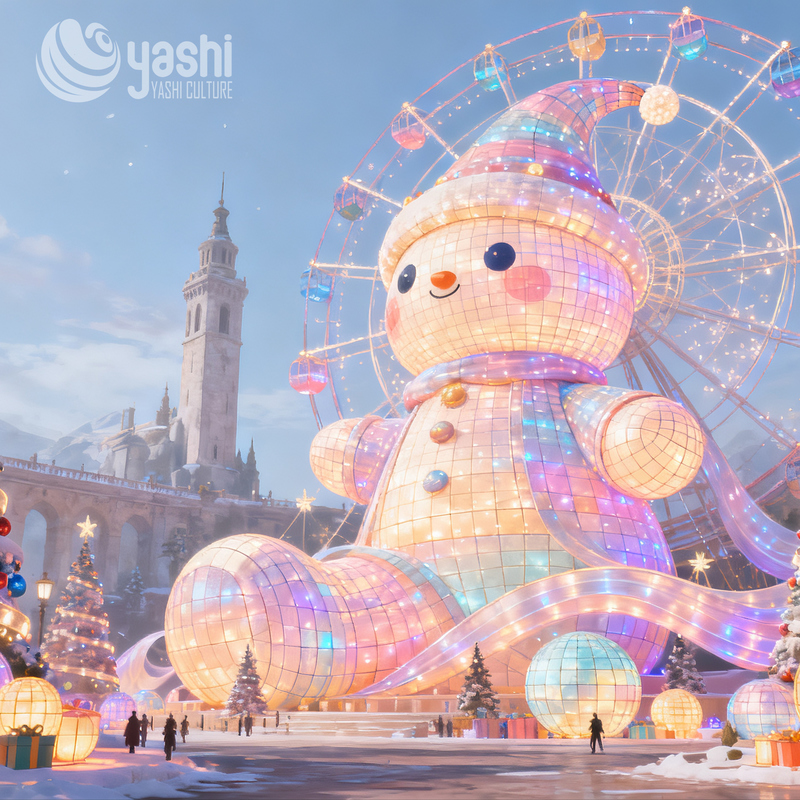 Yashi Factory 3D Christmas Snowman Decorative Lanterns for Christmas and Spring Festival Outdoor Light Show