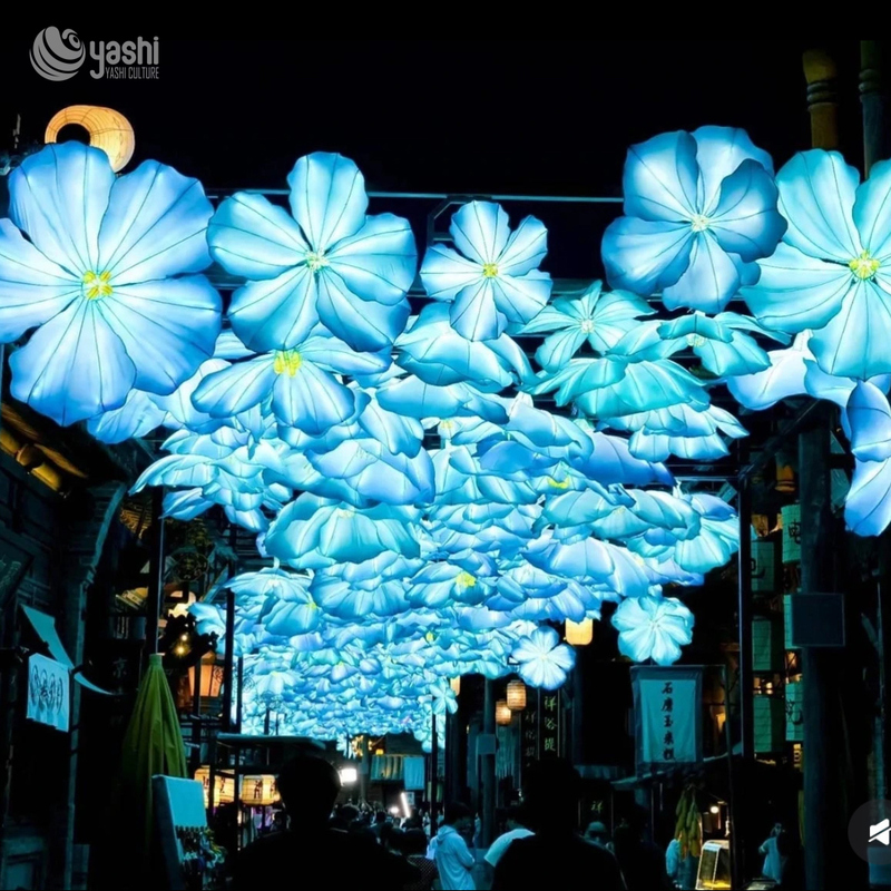 نصب نور LED گل آویزان در سقف برای خیابان باستانی، خیابان پیاده و جشنواره فانوس